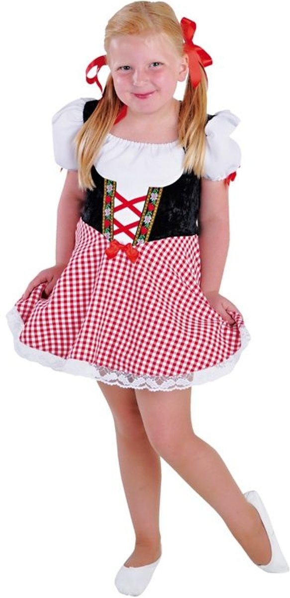 Boeren Tirol & Oktoberfest Kostuum | Zoet Alcoholvrij Biertje Dirndl | Meisje | Maat 164 | Bierfeest | Verkleedkleding